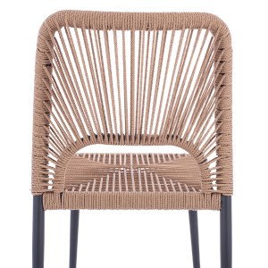 66812 ΚΑΡΕΚΛΑ ΑΛΟΥΜΙΝΙΟΥ ΓΚΡΙ ΜΕ P.E.TWIST RATTAN ΜΠΕΖ HM5770.02 45x63x82Υ εκ.