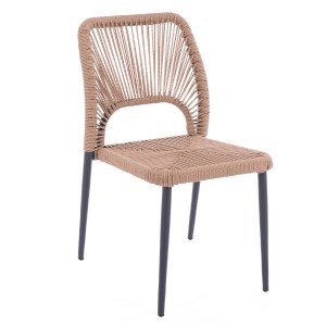 66812 ΚΑΡΕΚΛΑ ΑΛΟΥΜΙΝΙΟΥ ΓΚΡΙ ΜΕ P.E.TWIST RATTAN ΜΠΕΖ HM5770.02 45x63x82Υ εκ.