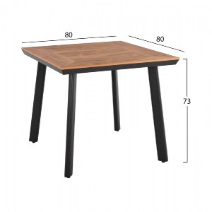 66859 ΣΕΤ ΤΡΑΠΕΖΑΡΙΑΣ 3ΤΜΧ ΤΡΑΠΕΖΙ ΑΝΘΡΑΚΙ 80x80 ΚΑΙ ΠΟΛΥΘΡΟΝΑ ΜΕ ΣΧΟΙΝΙ HM11537.02