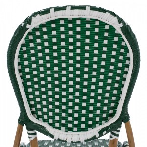 66884 ΚΑΡΕΚΛΑ ΑΛΟΥΜΙΝΙΟΥ BAMBOO LOOK ΜΕ WICKER ΠΡΑΣΙΝΟ ΛΕΥΚΟ HM5792.01 47x55x98 εκ.