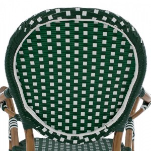 66886 ΣΚΑΜΠΟ ΑΛΟΥΜΙΝΙΟΥ BAMBOO LOOK ΜΕ WICKER ΠΡΑΣΙΝΟ ΛΕΥΚΟ HM5794.01 56x60x126 εκ.