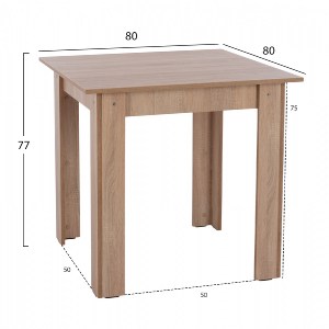 66889 ΤΡΑΠΕΖΙ ΚΟΥΖΙΝΑΣ KELVIN 80x80x77Υεκ. SONAMA OAK HM2427.01