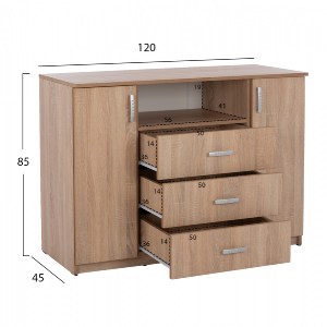 66933 ΜΠΟΥΦΕΣ ΜΕ 2 ΝΤΟΥΛΑΠΙΑ Κ 3 ΣΥΡΤΑΡΙΑ SONAMA OAK HM2430 120X45X85Yεκ.