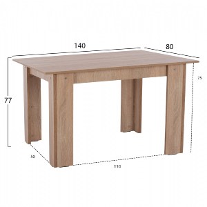 66943 ΤΡΑΠΕΖΙ ΚΟΥΖΙΝΑΣ 140x80x77Υεκ. SONAMA OAK HM2429.01
