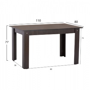 66947 ΤΡΑΠΕΖΙ ΚΟΥΖΙΝΑΣ KELVIN 110x80x77Υεκ. WENGE HM2428.02