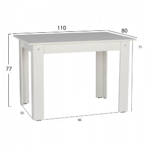 66948 ΤΡΑΠΕΖΙ ΚΟΥΖΙΝΑΣ 110x80x77Υεκ. ΛΕΥΚΟ HM2428.03