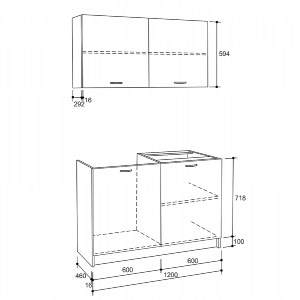 67430 ΣΥΝΘΕΣΗ ΚΟΥΖΙΝΑΣ ΜΕΛΑΜΙΝΗ SONAMA-ΛΕΥΚΟ HM2439 46-29,2x120Y εκ.