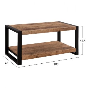 67454 ΤΡΑΠΕΖΙ ΣΑΛΟΝΙΟΥ GATLIN HM8486.11 ΑΠΟ ΜΑΣΙΦ ΞΥΛΟ MANGO 100x45x45,5Υ εκ.