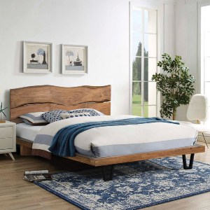 67457 ΚΡΕΒΑΤΙ NICOLE HM8218.11 ΑΠΟ ΜΑΣΙΦ ΞΥΛΟ ΑΚΑΚΙΑΣ 212,5x180x106εκ. ΓΙΑ ΣΤΡΩΜΑ 160Χ200