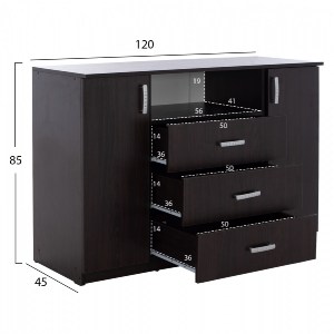 67615 ΜΠΟΥΦΕΣ ΜΕ 2 ΝΤΟΥΛΑΠΙΑ Κ 3 ΣΥΡΤΑΡΙΑ ADLER WENGE HM2430.02 120X45X85Y εκ.
