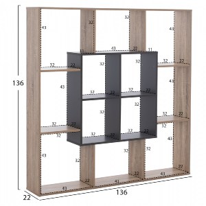 67710 ΒΙΒΛΙΟΘΗΚΗ HM8771.02 136X22X136 ΓΚΡΙ