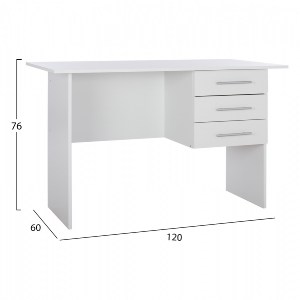 68171 ΓΡΑΦΕΙΟ ΜΕΛΑΜΙΝΗΣ ENSLEY HM2029.05 ΜΕ 3 ΣΥΡΤΑΡΙΑ ΛΕΥΚΟ 120X60X76 εκ.