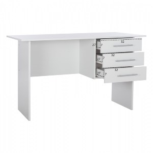 68171 ΓΡΑΦΕΙΟ ΜΕΛΑΜΙΝΗΣ ENSLEY HM2029.05 ΜΕ 3 ΣΥΡΤΑΡΙΑ ΛΕΥΚΟ 120X60X76 εκ.