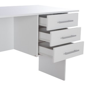 68171 ΓΡΑΦΕΙΟ ΜΕΛΑΜΙΝΗΣ ENSLEY HM2029.05 ΜΕ 3 ΣΥΡΤΑΡΙΑ ΛΕΥΚΟ 120X60X76 εκ.