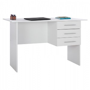 68171 ΓΡΑΦΕΙΟ ΜΕΛΑΜΙΝΗΣ ENSLEY HM2029.05 ΜΕ 3 ΣΥΡΤΑΡΙΑ ΛΕΥΚΟ 120X60X76 εκ.