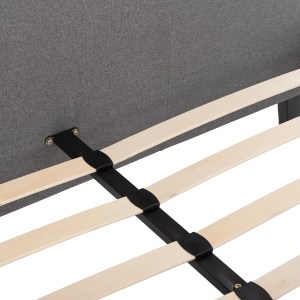 68458 ΚΡΕΒΑΤΙ BECCA ΑΠΟ ΥΦΑΣΜΑ ΓΚΡΙ HM553.11 ΓΙΑ ΣΤΡΩΜΑ 150x200 EK.