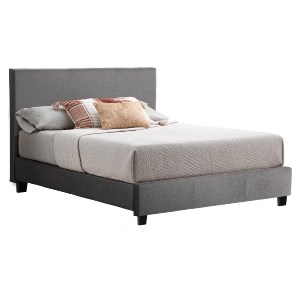 68458 ΚΡΕΒΑΤΙ BECCA ΑΠΟ ΥΦΑΣΜΑ ΓΚΡΙ HM553.11 ΓΙΑ ΣΤΡΩΜΑ 150x200 EK.