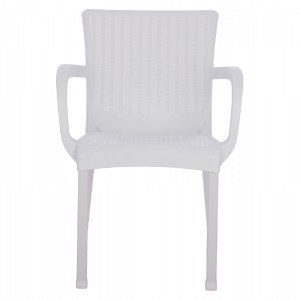 68509 ΠΟΛΥΘΡΟΝΑ ΠΟΛΥΠΡΟΠΥΛΕΝΙΟΥ RATTAN ΠΟΔΙ ALU HM5591.01 ΧΡΩΜΑ ΛΕΥΚΟ 60x60x82 cm
