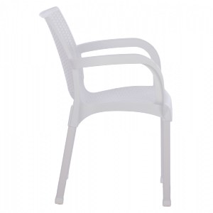 68509 ΠΟΛΥΘΡΟΝΑ ΠΟΛΥΠΡΟΠΥΛΕΝΙΟΥ RATTAN ΠΟΔΙ ALU HM5591.01 ΧΡΩΜΑ ΛΕΥΚΟ 60x60x82 cm