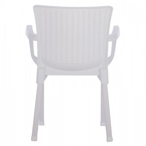 68509 ΠΟΛΥΘΡΟΝΑ ΠΟΛΥΠΡΟΠΥΛΕΝΙΟΥ RATTAN ΠΟΔΙ ALU HM5591.01 ΧΡΩΜΑ ΛΕΥΚΟ 60x60x82 cm