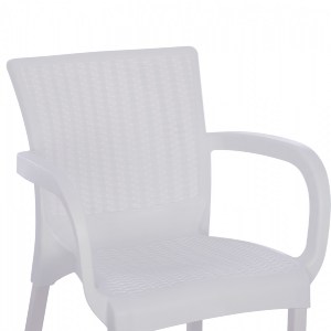 68509 ΠΟΛΥΘΡΟΝΑ ΠΟΛΥΠΡΟΠΥΛΕΝΙΟΥ RATTAN ΠΟΔΙ ALU HM5591.01 ΧΡΩΜΑ ΛΕΥΚΟ 60x60x82 cm