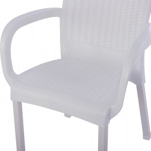 68509 ΠΟΛΥΘΡΟΝΑ ΠΟΛΥΠΡΟΠΥΛΕΝΙΟΥ RATTAN ΠΟΔΙ ALU HM5591.01 ΧΡΩΜΑ ΛΕΥΚΟ 60x60x82 cm