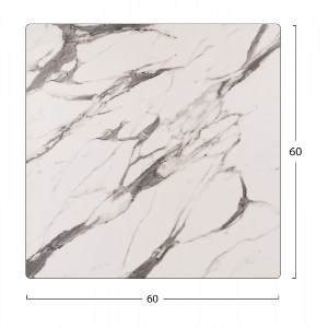 68603 ΕΠΙΦΑΝΕΙΑ ΤΡΑΠΕΖΙΟΥ HPL HM5837.11 MARBLE WHITE-GREY 60x60 εκ. ΠΑΧΟΥΣ 12mm.