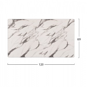 68606 ΕΠΙΦΑΝΕΙΑ ΤΡΑΠΕΖΙΟΥ HPL HM5840.11 MARBLE WHITE-GREY 120x69 εκ. ΠΑΧΟΥΣ 12mm.