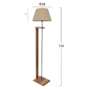 68791 ΦΩΤΙΣΤΙΚΟ ΔΑΠΕΔΟΥ MDF ΚΑΡΥΔΙ ΜΕ ΜΠΕΖ HM7609.03 Φ38x150 εκ.