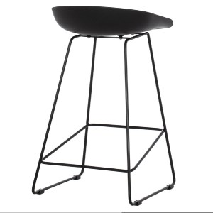 69393 ΣΚΑΜΠΟ ΜΠΑΡ NAILA HM9299.02 ΜΑΥΡΟ ΜΕΣΑΙΟΥ ΥΨΟΥΣ 44x44x74Yεκ.