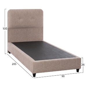 69445 ΚΡΕΒΑΤΙ DOLORES ΜΠΕΖ ΥΦΑΣΜΑ HM649.22 ΓΙΑ ΣΤΡΩΜΑ 90x200 εκ.