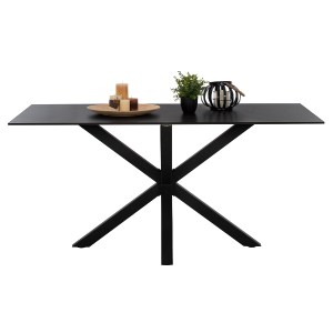 69456 ΤΡΑΠΕΖΙ ΤΡΑΠΕΖΑΡΙΑΣ SYNTEC HM9308.01 SINTERED STONE ΜΑΥΡΟ ΜΕΤΑΛΛΙΚΑ ΠΟΔΙΑ 160x90x75Y εκ.