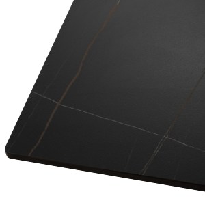 69456 ΤΡΑΠΕΖΙ ΤΡΑΠΕΖΑΡΙΑΣ SYNTEC HM9308.01 SINTERED STONE ΜΑΥΡΟ ΜΕΤΑΛΛΙΚΑ ΠΟΔΙΑ 160x90x75Y εκ.