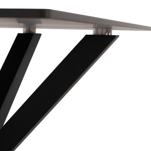 69456 ΤΡΑΠΕΖΙ ΤΡΑΠΕΖΑΡΙΑΣ SYNTEC HM9308.01 SINTERED STONE ΜΑΥΡΟ ΜΕΤΑΛΛΙΚΑ ΠΟΔΙΑ 160x90x75Y εκ.