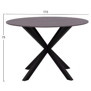 69457 ΤΡΑΠΕΖΙ ΤΡΑΠΕΖΑΡΙΑΣ ΣΤΡΟΓΓΥΛΟ ΑΠΟ SINTERED STONE ΜΑΥΡΟ ΜΕΤΑΛΛΙΚΑ ΠΟΔΙΑ Φ115x75Y εκ.HM9309.01