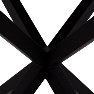 69457 ΤΡΑΠΕΖΙ ΤΡΑΠΕΖΑΡΙΑΣ ΣΤΡΟΓΓΥΛΟ ΑΠΟ SINTERED STONE ΜΑΥΡΟ ΜΕΤΑΛΛΙΚΑ ΠΟΔΙΑ Φ115x75Y εκ.HM9309.01