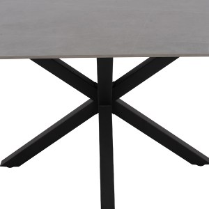 69471 ΤΡΑΠΕΖΙ ΤΡΑΠΕΖΑΡΙΑΣ SYNTEC HM9308.03 SINTERED STONE ΓΚΡΙ ΜΕΤΑΛΛΙΚΑ ΠΟΔΙΑ 160x90x75Υεκ.
