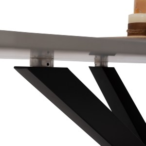 69471 ΤΡΑΠΕΖΙ ΤΡΑΠΕΖΑΡΙΑΣ SYNTEC HM9308.03 SINTERED STONE ΓΚΡΙ ΜΕΤΑΛΛΙΚΑ ΠΟΔΙΑ 160x90x75Υεκ.
