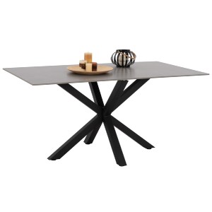 69471 ΤΡΑΠΕΖΙ ΤΡΑΠΕΖΑΡΙΑΣ SYNTEC HM9308.03 SINTERED STONE ΓΚΡΙ ΜΕΤΑΛΛΙΚΑ ΠΟΔΙΑ 160x90x75Υεκ.