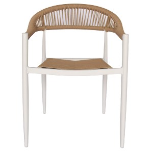 69480 ΠΟΛΥΘΡΟΝΑ ΑΛΟΥΜΙΝΙΟΥ ΛΕΥΚΗ PΕ RATTAN ΜΠΕΖ HM5854.01 55.5x58.5x78 εκ.