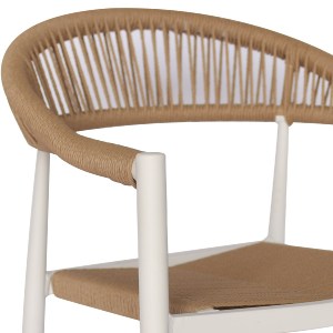 69480 ΠΟΛΥΘΡΟΝΑ ΑΛΟΥΜΙΝΙΟΥ ΛΕΥΚΗ PΕ RATTAN ΜΠΕΖ HM5854.01 55.5x58.5x78 εκ.