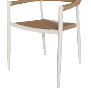 69480 ΠΟΛΥΘΡΟΝΑ ΑΛΟΥΜΙΝΙΟΥ ΛΕΥΚΗ PΕ RATTAN ΜΠΕΖ HM5854.01 55.5x58.5x78 εκ.