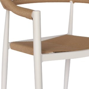69480 ΠΟΛΥΘΡΟΝΑ ΑΛΟΥΜΙΝΙΟΥ ΛΕΥΚΗ PΕ RATTAN ΜΠΕΖ HM5854.01 55.5x58.5x78 εκ.