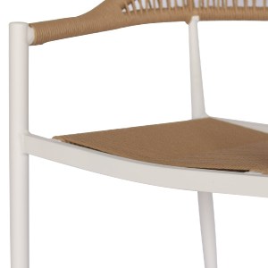 69480 ΠΟΛΥΘΡΟΝΑ ΑΛΟΥΜΙΝΙΟΥ ΛΕΥΚΗ PΕ RATTAN ΜΠΕΖ HM5854.01 55.5x58.5x78 εκ.