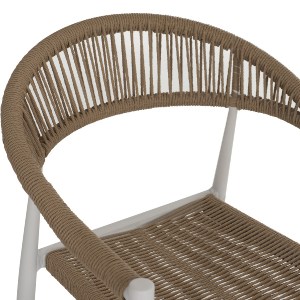 69480 ΠΟΛΥΘΡΟΝΑ ΑΛΟΥΜΙΝΙΟΥ ΛΕΥΚΗ PΕ RATTAN ΜΠΕΖ HM5854.01 55.5x58.5x78 εκ.