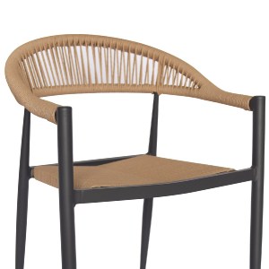 69481 ΠΟΛΥΘΡΟΝΑ ΑΛΟΥΜΙΝΙΟΥ HM5854.02 ΑΝΘΡΑΚΙ PΕ RATTAN ΜΠΕΖ 55.5x58.5x78 εκ.