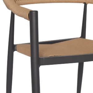 69481 ΠΟΛΥΘΡΟΝΑ ΑΛΟΥΜΙΝΙΟΥ HM5854.02 ΑΝΘΡΑΚΙ PΕ RATTAN ΜΠΕΖ 55.5x58.5x78 εκ.