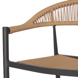 69481 ΠΟΛΥΘΡΟΝΑ ΑΛΟΥΜΙΝΙΟΥ HM5854.02 ΑΝΘΡΑΚΙ PΕ RATTAN ΜΠΕΖ 55.5x58.5x78 εκ.