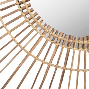 69610 ΚΑΘΡΕΠΤΗΣ ΣΤΡΟΓΓΥΛΟΣ ΜΕ ΠΛΑΙΣΙΟ ΑΠΟ STICKS ΚΟΚΟΦΟΙΝΙΚΑ ΣΕ ΧΡΩΜΑ ΦΥΣΙΚΟ Φ85 εκ.HM7733