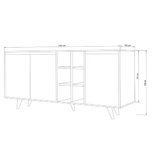 69720 ΜΠΟΥΦΕΣ ΜΕΛΑΜΙΝΗΣ ΚΑΡΥΔΙ ΚΑΙ ΛΕΥΚΟ 140x40x86Yεκ.HM9432.02